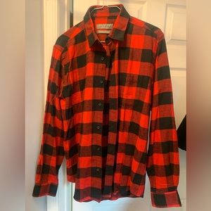 Primark Men’s Long Sleeve Classic Plaid Flannel T-Shirt Red/Black Size Medium